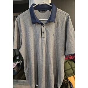 Travis Mathew Mens XXL Gray Heathered Polo Shirt Golf Casual Short Sleeve